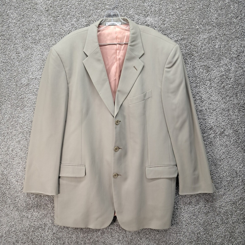Dani DG Moda Maschile Mens Tan 100% Pure New Wool 3 Button Blazer Jacket
